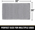 H.VERSAILTEX Upgraded Waffle Bath Mat Super Absorbent Non Slip Bath Rugs for Beside Tub, 20" x 32", Dove