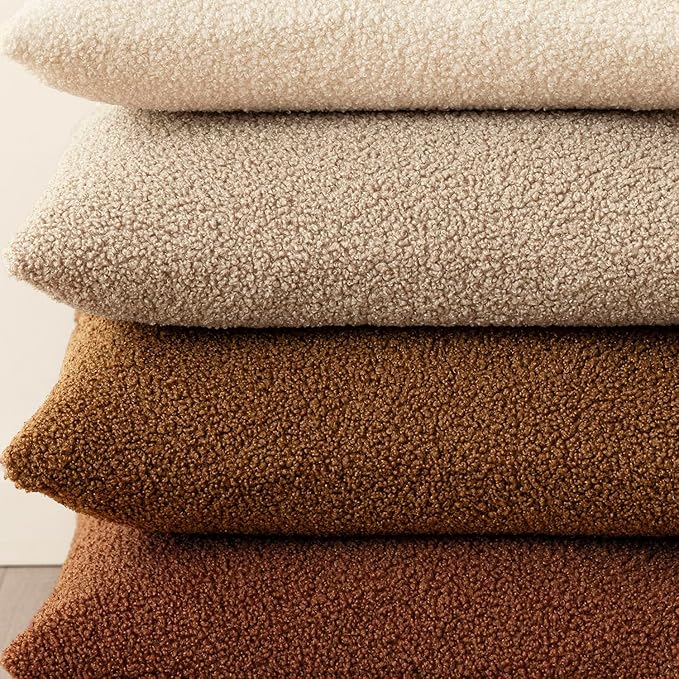 Foindtower Pack of 2, Curly Faux Fur Decorative Throw Pillow Covers Soft Fuzzy Plush Cushion Case with Zipper Cozy Pillowcase for Home Living Room Couch Bed Sofa 18 x 18 Inch,Taupe Khaki Camel