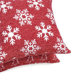 2 Pack Chenille Christmas Pillow Covers 12x20, Red Double-Sided Snowflake & Christmas Tree, Cozy Farmhouse Holiday Cushion Case, Decorative Throw Pillowcase for Sofa Couch Bed(Red,12x20)
