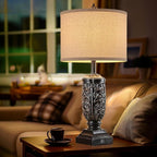 28.5” Vintage Farmhouse USB A+C Table Lamps Set of 2 for Living Room Bedroom Tall Rustic Bedside Nightstand Lamp Retro Traditional End Table Lamps for Entryway Home Office Decor Antique Black Accent
