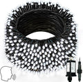 Voice Controlled Smart Christmas Lights Outdoor, 75.8ft 200 LED Extendable String Lights with 7 Voice Commands, 12 Modes & Timer, Waterproof Christmas Decorations for Party Tree Garden (Cool White)