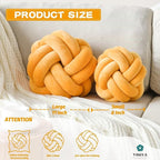Knot Pillow Ball, Soft Home Decorative Throw Pillows Cushion, Round Changeability Knotted Pillows, Modern Home Handmade Cushions for Bedroom, Sofa, Couch (8 Inch, Dark Yellow)