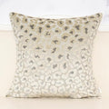 Alerfa Beige Floral Throw Pillow Cover 18 x 18 Inch Cut Velvet Sqaure Luxury Decorative Pillow Cover for Couch Living Room Bedroom