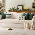 MIULEE Pack of 2 Christmas Pillow Covers 16x16 Inch Dark Green Farmhouse Decorative Throw Pillow Covers with Stitched Edge Soft Chenille Solid Dyed Couch Pillow Covers for Sofa Bed Living Room