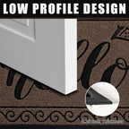 Yimobra Welcome Mats for Front Door 29.5x17, Heavy Duty Waterproof Outdoor Door Mat Outside Entrance, Non-Slip Low Profile Indoor Entryway Mat for Garage Patio, Coffee