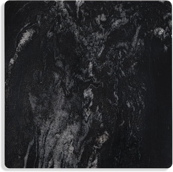 Marble Pastry Board Black,16x16 Inch, Marble Cutting Board, Stone Slab for Kitchen