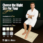 Pearl Linens Pack of 2 100% Cotton Bath Mat 20x30 inches, Soft & Absorbent Quick Dry Bathroom Mat Set, Not Bathroom Rugs, After Shower Mat, Bath Tub Mat, 687 GSM, Machine Washable, Beige
