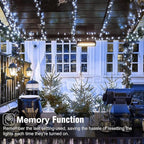 100FT 300 LED Christmas Lights Outdoor, White Christmas Tree Lights with 8 Modes Waterproof, Plug in Connectable String Twinkle Light Green Wire for Patio Yard Wedding Party Decorations