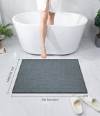 chakme Bathroom Rugs Mat 36x24, Ultra Thin Non Slip Bath Mat Quick Dry Absorbent Bath Mat for Bathroom Floor, (Light Blue, 36"x24")