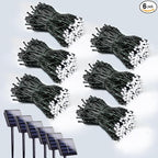 6 Pack 600 LED Solar String Lights for Outside, Solar Christmas Lights Outdoor with 8 Lighting Modes, Waterproof Green Wire Solar Powered Tree Light for Xmas Party Yard Garden Decorations (Cool White)