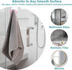 Suction Cup Hooks for Shower,Removable No Drill Towel Hooks,Upgraded 15 lbs Strong Suction hooks for Bathroom Tile,Shower Wall,Glass Door,Kitchen-Loofah,Coat,Stainless Waterproof-Pink 2 Pcs