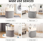 Woven Laundry Basket for Clothes, 50L Large Rectangle Laundry Hampers with Beads Tassel, Nursery Storage Basket for Toys, Tall Dirty Clothes Hamper for Bedroom Aesthetic, Laundry Room Organization