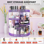 360 Degree Rotating Makeup Organizer, Extra Large Capacity Cosmetics Organizer, Removable 7 Layers Skincare Organizers, Spinning Perfume Organizer, Dresser Organizer Countertop (Purple)