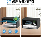 Wood Desk Organizer, 3 Tier Paper Tray Organizer for Desk with Adjustable Storage Shelves, Desktop Paper Sorter Mail Holder for Office Home Classroom, Black