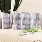 MADIZZ Pack of 2 Thick Plush Wool Throw Pillow Covers 12x20 Inch White Grey Soft Neutral Decorative Throw Pillows Accent Boho Cushion Covers for Couch Sofa Bedroom Pillow Shell