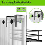 Orimade Adjustable Hanging Caddy, Bathroom Organizer Shelf Storage Rack, Rustproof Shower Basket, Matt Black 3 Tier