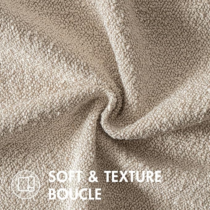 MIULEE Textured Boucle Throw Pillow Cover Neutral Accent Solid Eruo Sham Pillow Case Decorative Soft Pack of 1 Couch Cushion Chair Sofa Bedroom Livingroom Home Decor,24x24 Inch
