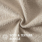 MIULEE Textured Boucle Throw Pillow Cover Neutral Accent Solid Lumbar Pillow Case Decorative Soft Pack of 1 Couch Cushion Chair Sofa Bedroom Livingroom Home Decor,12x20 Inch
