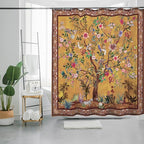 Bohemian Bathroom Curtain Colorful Boho Floral Print Beautiful Bright Polyester Fabric Cloth Shower Curtain for Bathroom Decoration, 72"x72"