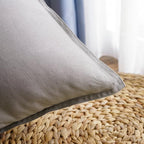 Jeanerlor Solid Cotton Linen Decoration Toss Throw Pillow Sham Cushion Case Special Pillow Cover Delicate Decorative Pillowcase for Bed/Chair/Couch, 18"x18"(45 x 45cm),2 Packs, Silver Grey