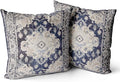 Snycler Boho Throw Pillow Covers 26x26 inch Set of 2 Boho Rug Carpet Double Sided Pattern Cotton Soft Pillow Case Cushion Cover Pillowcase for Couch Sofa Bed Decorative (Navy Blue)