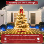 240FT Christmas Lights Outdoor, 750 LED Christmas Tree Decoration Lights with 12 Modes & Timer Memory, Dimmable Plug In Waterproof LED Xmas Light for Yard Trees Wedding Party Holiday Warm White