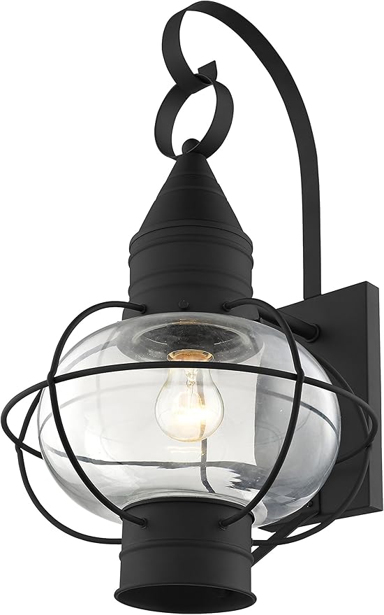 Livex Lighting 26904-04 Transitional One Light Outdoor Wall Lantern from Newburyport Collection in Black Finish