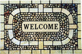 Door Mat Welcome Mat, Heavy Duty Door Mat 23.6 x 35.4 Inch Front Rug Doormat for Outdoor Entrance Home Non-Slip Rubber Rug for Front Door, Outside, Entryway, Patio (Yellow Welcome)