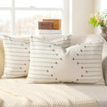 YCOLL Boho Throw Pillow Covers 12x20 Set of 2 Neutral Woven Decorative Pillowcases Cotton Tufted Couch Pillows Modern Farmhouse Accent Cushion Covers for Sofa Couch Bed Living Room Home Decor, Gray