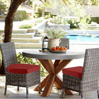 idee-home Outdoor Chair Cushions Set of 4, Thick 19" x 19" x 3" Patio Chair Cushions for Outdoor Furniture Waterproof with Ties, Outdoor Seat Cushion, Chair Pads Dining Chair Spice