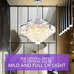 Crystal Chandeliers Modern Style Chrome 39 inch & Lights Round Hanging Classic Pendant Ceiling Chandelier Lighting Fixture 7-Tier for Dining Room Living Room