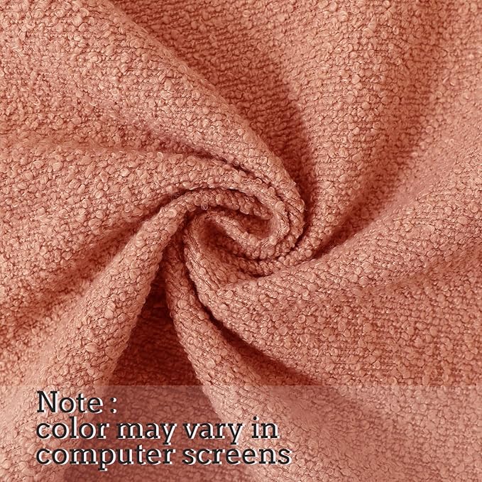 Jeneoo Coral Pink Decorative Square Thick Throw Pillow Covers Fine Textured Boucle Couch Cushion Cases for Sofa Decor, Set of 2, 20 x 20 Inch