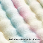 FUTEI Rainbow Decorative Throw Pillow Covers 18x18 Inch Set of 2,Soft Fuzzy Faux Rabbit Fur Cushion Covers with Raised Texture,Neutral Boho Home Decor for Couch Bed Living Room