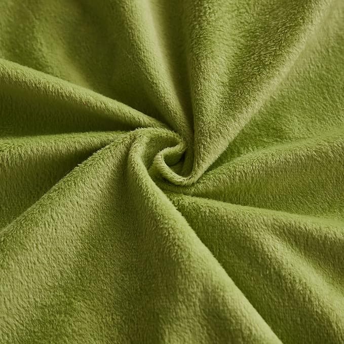 WERDIM Shaggy Fluffy Faux Fur Pillowcases 2 Pack Button Closure Velvet Pillow Shams Standard/Queen Size (Apple Green, 20 X 26 Inches)