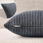 MIULEE Winter Pack of 2 Corduroy Soft Soild Decorative Square Throw Pillow Covers Set Cushion Cases Pillowcases for Sofa Bedroom Car 18 x 18 Inch 45 x 45 Cm Grey
