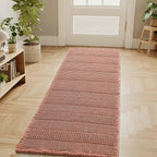 H.VERSAILTEX Waffle Bath Mat Super Absorbent Bathroom Mats Non Slip Bath Rugs for Bathroom Floor Machine Washable Dry Fast Bathroom Rugs for Beside Tub, 24" x 60", Soft Pink