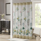 Long Fabric Shower Curtain, Country Vintage Floral Shower Curtain, Gold and Green Flower Shower Curtains for Bathroom, Waterproof Bathroom Curtains, 72" W x 78" H