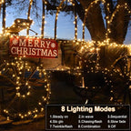 echosari 2 Pack Battery Operated Christmas Lights 16ft Green Wire 50 LED Fairy String Light with Remote, Timer, Dimmable for Xmas Tree Wedding Party Decor (Warm White)