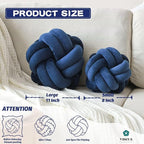 Knot Pillow Ball, Soft Home Decorative Throw Pillows Cushion, Round Changeability Knotted Pillows, Modern Home Handmade Cushions for Bedroom, Sofa, Couch (8 Inch, Navy)