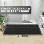 Yimobra Door Mat, Outdoor Indoor Entrance Welcome Mat, Heavy Entry Front Door Mat, Stain & Fade Resistant, Low Profile, Sturdy Rubber, Easy Clean Patio Floor Mat, Waterproof, 47 x 24, Black