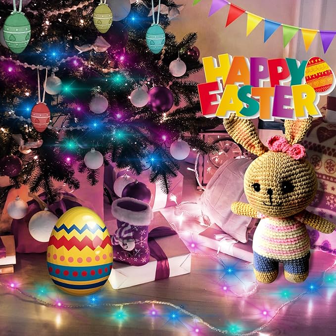 ILLUMINEW 500 Led Multi Color Outdoor String Lights Waterproof Easter Decorations, 174 Ft 8 Modes Twinkle Plug in Fairy Lights for Bedroom Yard Wedding Room Decor (Multicolor, 500Led)