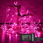 ILLUMINEW Pink String Lights Outdoor Valentines Day Decorations, 8 Modes Fairy Christmas Lights Plug in for Bedroom Tree Outsides Decor (Pink, 100Led)