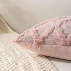 Set of 2 Soft Moroccan Throw Pillow Covers 20x20 Inch Plush Boho Decorative Pillow Cover Accent Cushion Case for Couch Sofa Bed, Pink