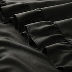 KKJIAF Ruffle Pillow Cases Queen Size Set of 2, Ruffled Pillow Covers with Envelope Closure, Wrinkle Resistant Pillowcases 20" x 30", Ruffled Pillow Shams, Black