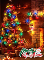 C9 Christmas Lights Outdoor, 100 Feet Strawberry Waterproof String Lights with 100 Bulbs, Connectable Waterproof Lights for Holiday Party Roofline Backyard Patio, Green Wire(Multicolor)