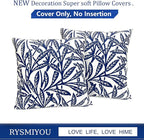 Decorative Throw Pillow Covers Set of 2 Blue Pillow Covers 16x16 inch Soft Short Plush Floral Throw Pillow Cases Square Farmhouse Outdoor Pillow Covers for Couch Sofa Bedroom Living Room