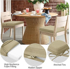 idee-home Outdoor Chair Cushions Set of 4, 19" x 19" Outdoor Seat Cushion Waterproof Patio Furniture with Ties, Dining Chair Pads