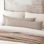 Foindtower Set of 2 Decorative Floral Body Lumbar Throw Pillow Covers Neutral Modern Farmhouse Cushion Covers Vintage Home Decor for Sofa Couch Chair Bedroom Living Room,14×36 Inch,Tan Taupe