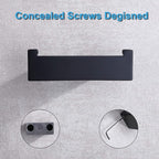 TASTOS Bathroom Hooks Matte Black, SUS304 Stainless Steel Bath Towel Hook Robe Coat Double Hook Holder, 2Pack