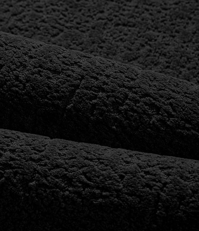 chakme Bathroom Rugs Mat U-Shaped 24x17, Ultra Thin Non Slip Bath Mat Small Quick Dry Absorbent Bath Mat for Bathroom Floor, (Black, U-24"x17")